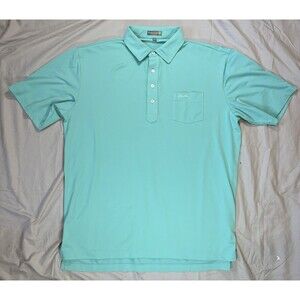 Peter Millar Sea Island Summer Comfort E4 Size XL Light Blue Teal Short Sleeve
